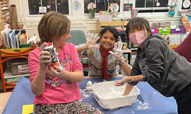 students enjoying science activities
